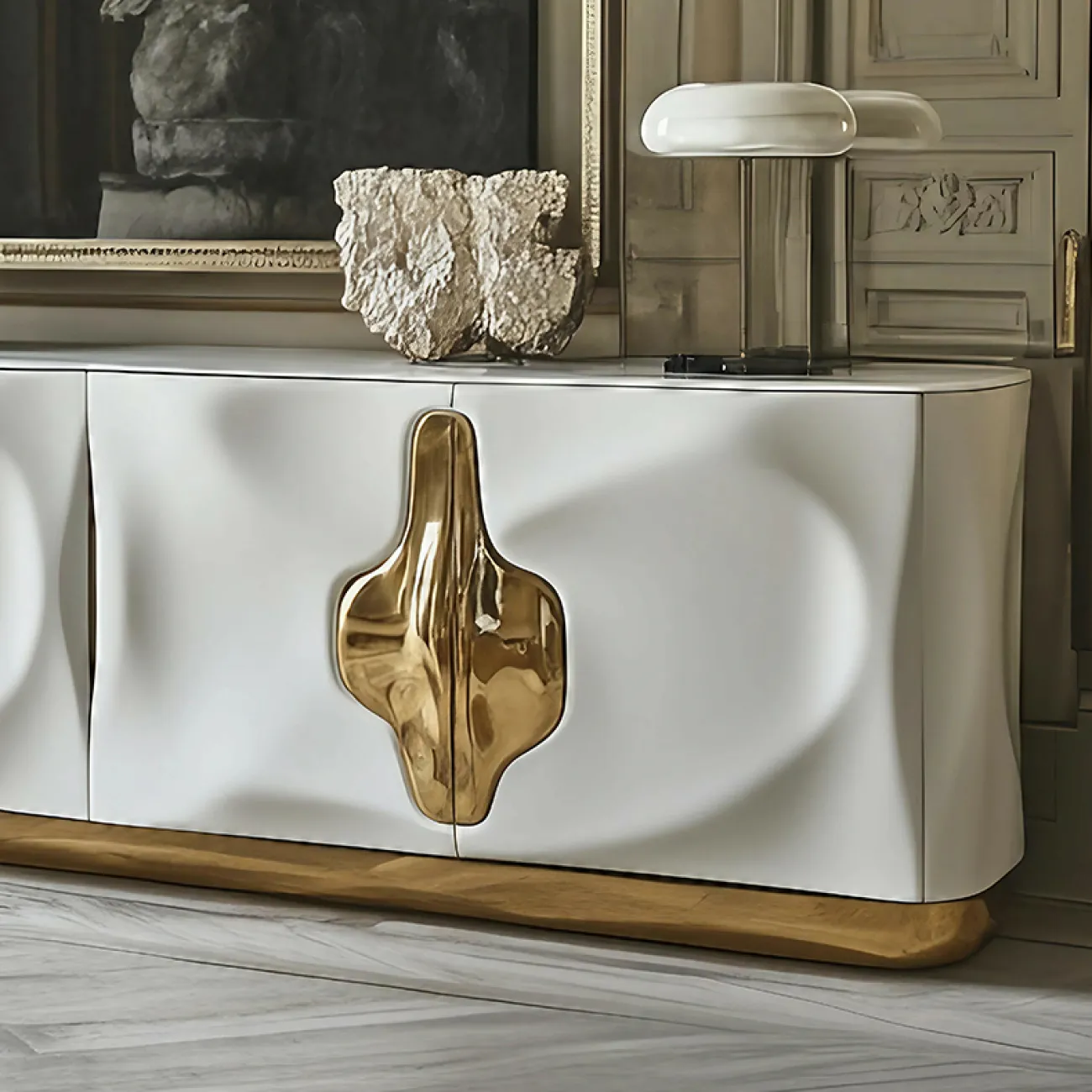 Элегантный комод MIVICA из дерева и сплава ASA KD38941-32