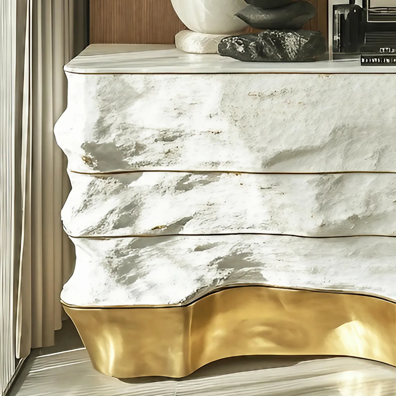 Элегантный сервант MIVICA из дерева и сплава ASA SV38942-32