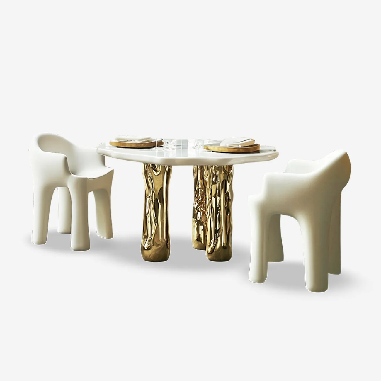 Роскошный обеденный стол MIVICA со столешницей из мрамора OS38945-32