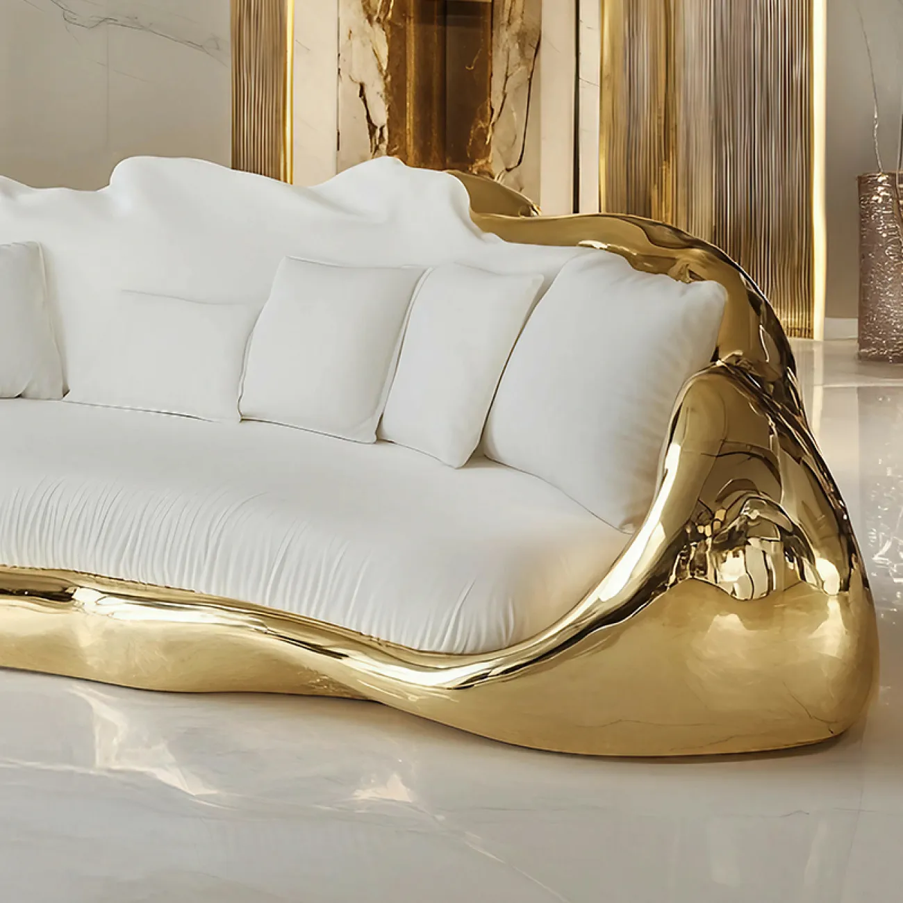 Дизайнерский диван MIVICA из дерева и фланели DV38948-32