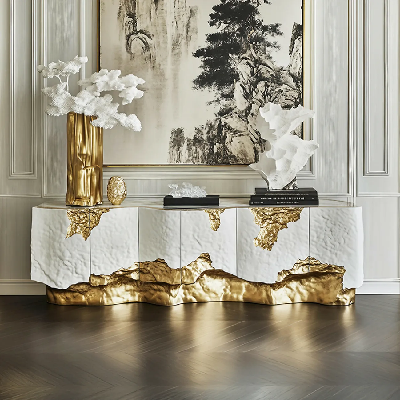 Элегантная тумба под телевизор MIVICA из дерева и сплава ASA TB38952-32 Элегантная тумба под телевизор MIVICA из дерева и сплава ASA TB38952-32