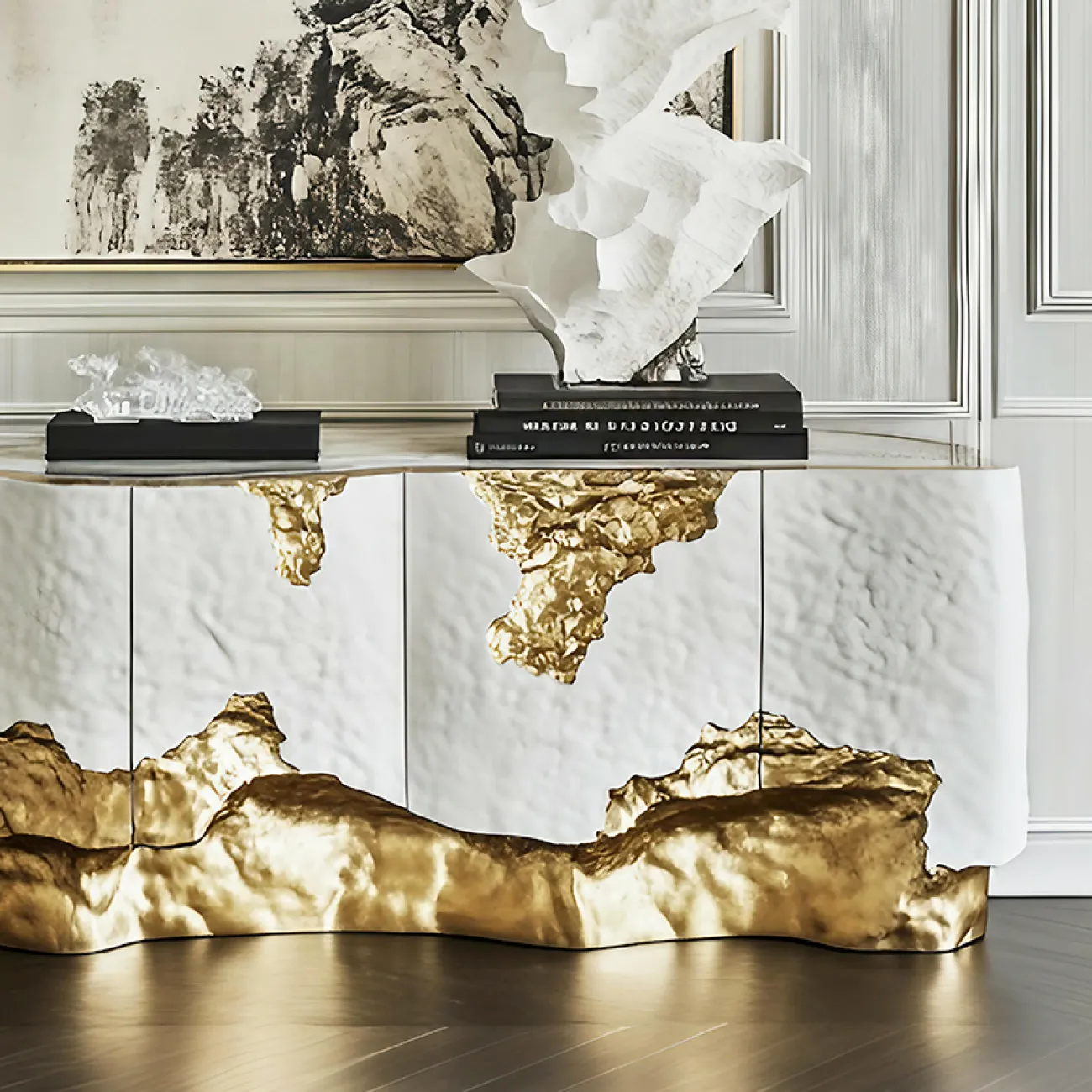 Элегантная тумба под телевизор MIVICA из дерева и сплава ASA TB38952-32 Элегантная тумба под телевизор MIVICA из дерева и сплава ASA TB38952-32