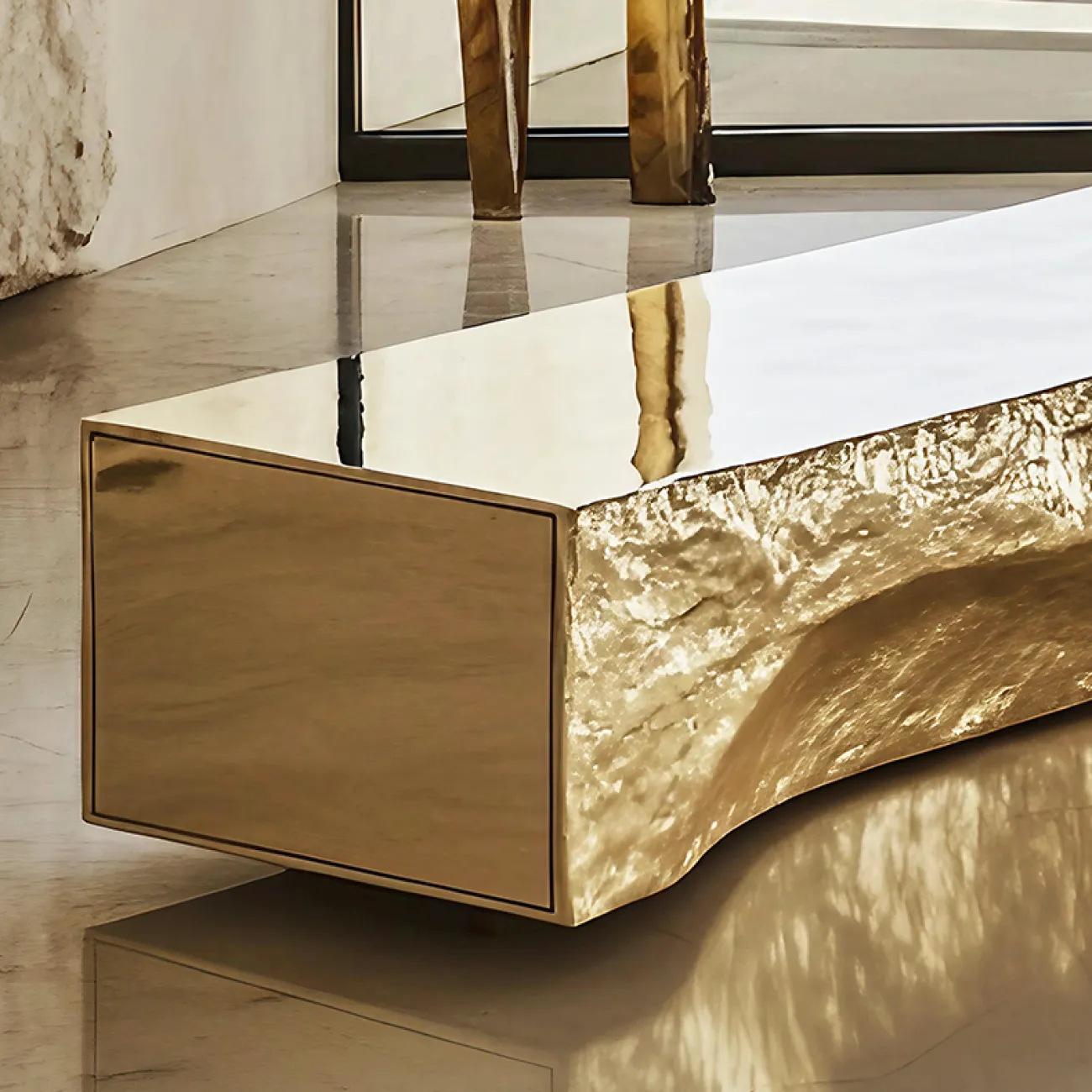 Элегантная тумба под телевизор MIVICA из дерева и сплава ASA TB38956-32