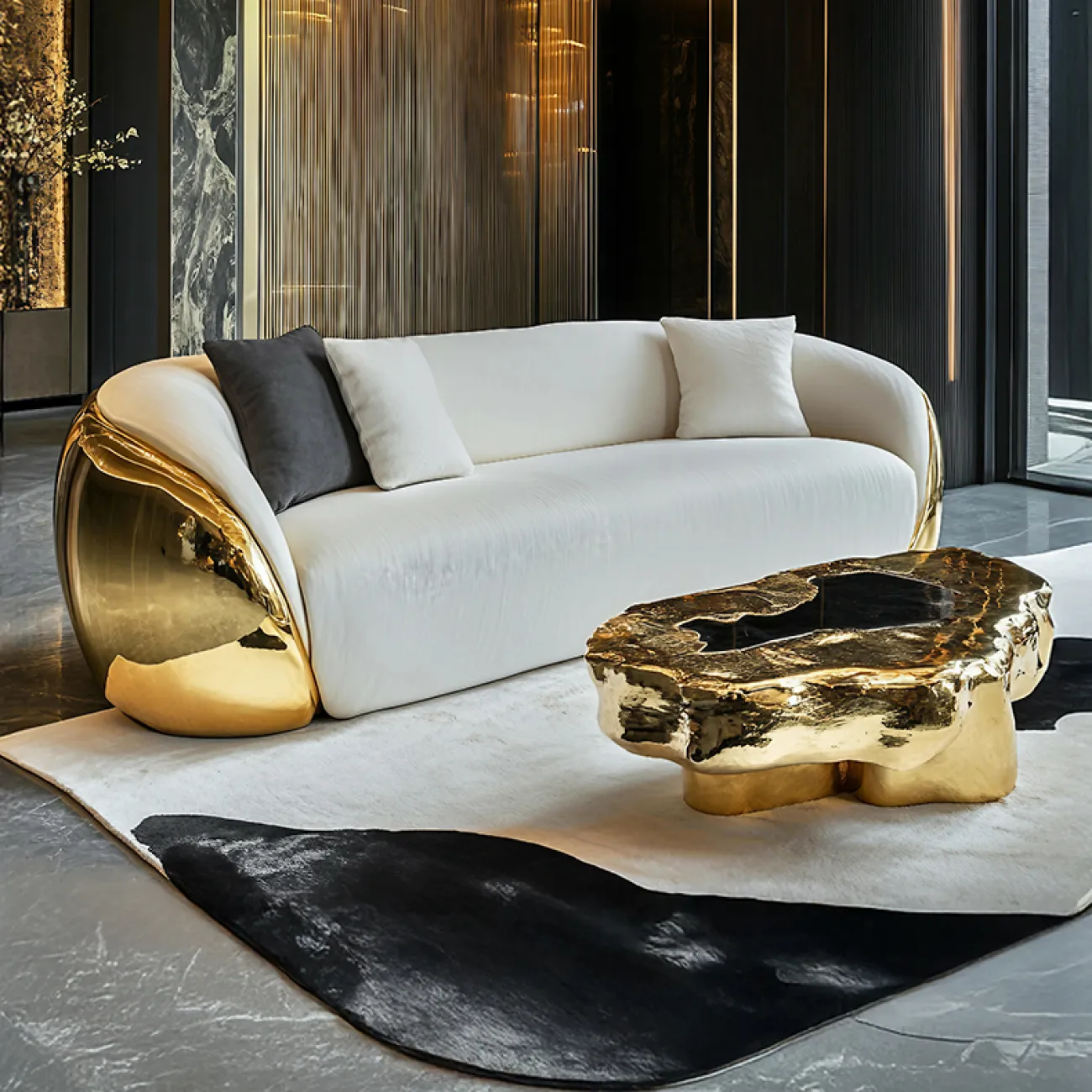 Необычный журнальный столик MIVICA из сплава ASA JS38962-32