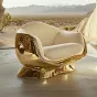 Роскошное кресло MIVICA из дерева и воловьей кожи KR38965-32