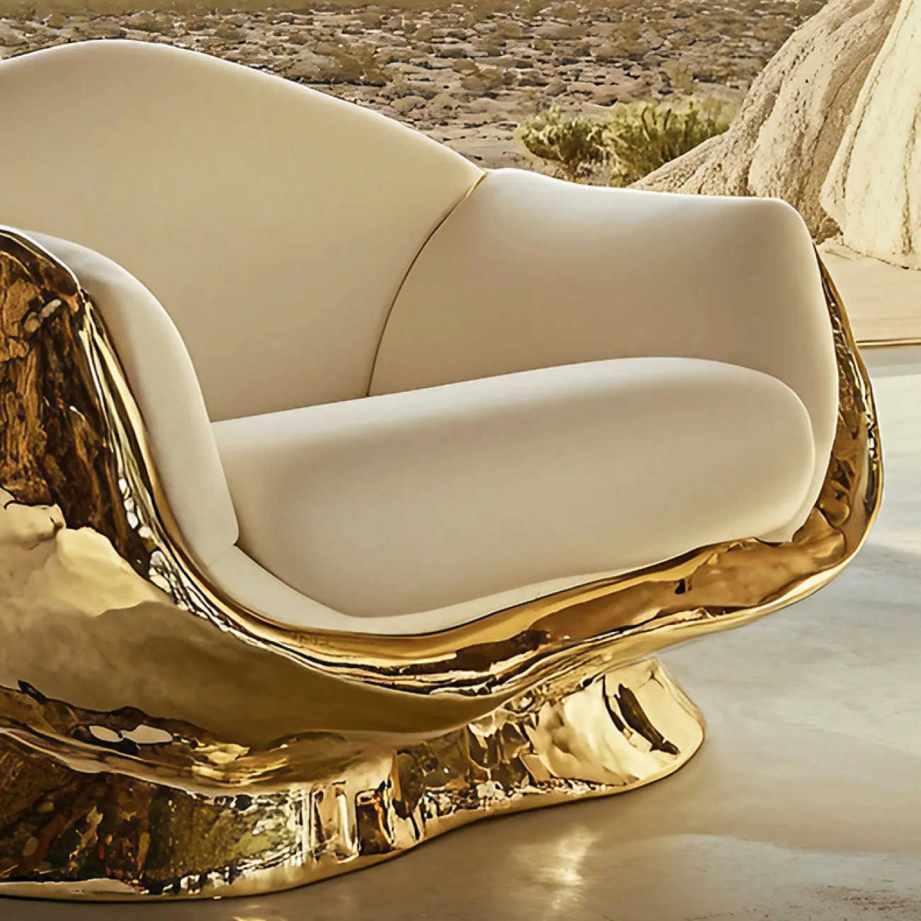 Роскошное кресло MIVICA из дерева и воловьей кожи KR38965-32