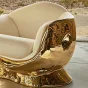 Роскошное кресло MIVICA из дерева и воловьей кожи KR38965-32