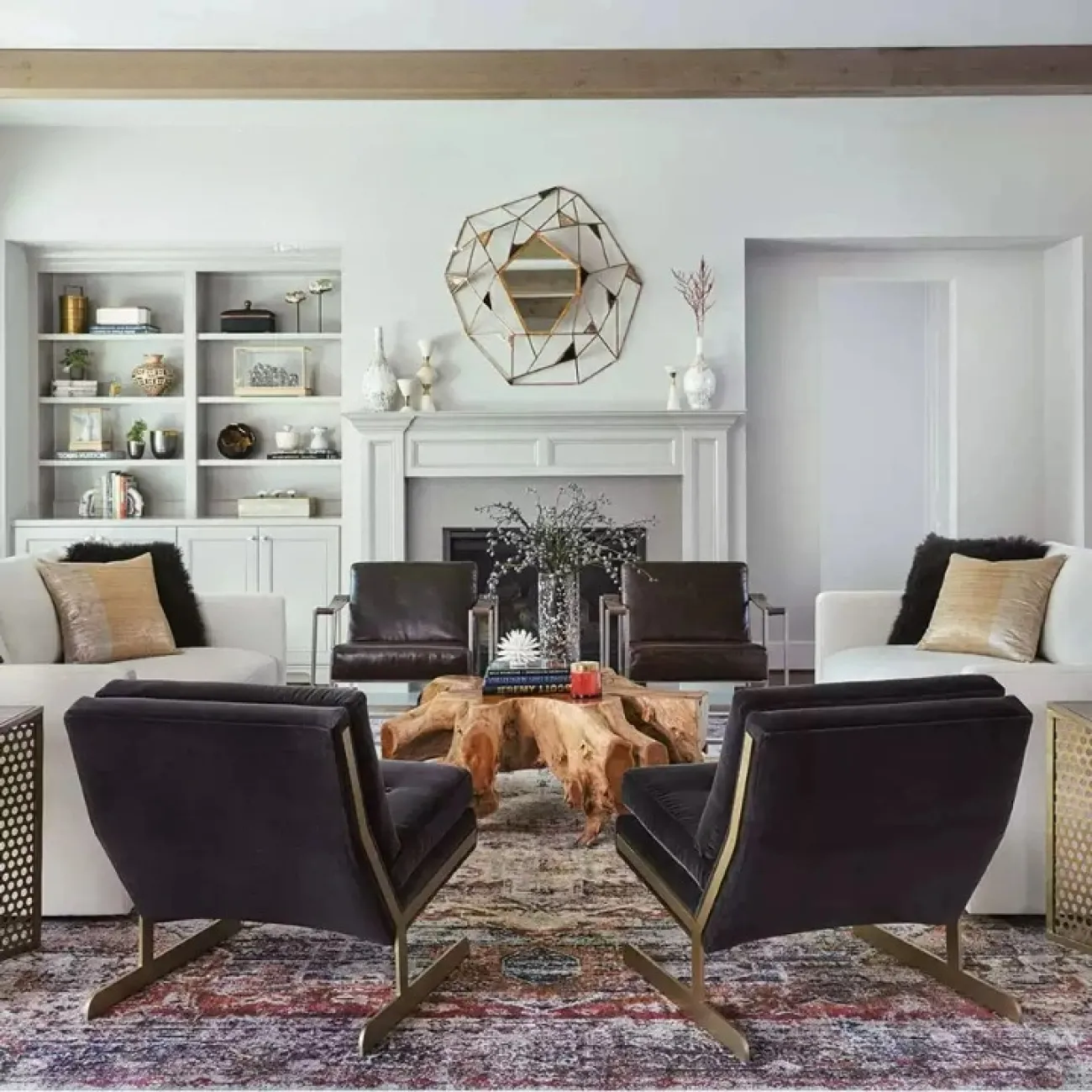 Стильное кресло Yanshe от LaLume из стали, экокожи и фланели KR38971-32 Стильное кресло Yanshe от LaLume из стали, экокожи и фланели KR38971-32