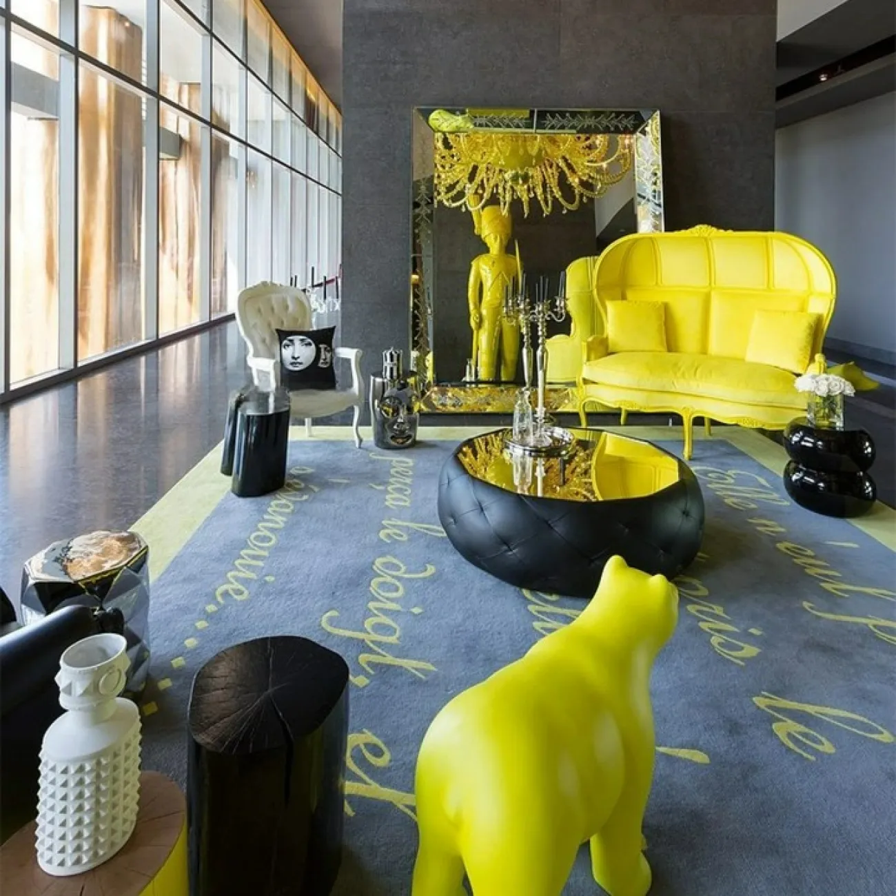 Оригинальный табурет "Голова монаха" от Yanshe из керамики с гальваническим покрытием TB38976-32