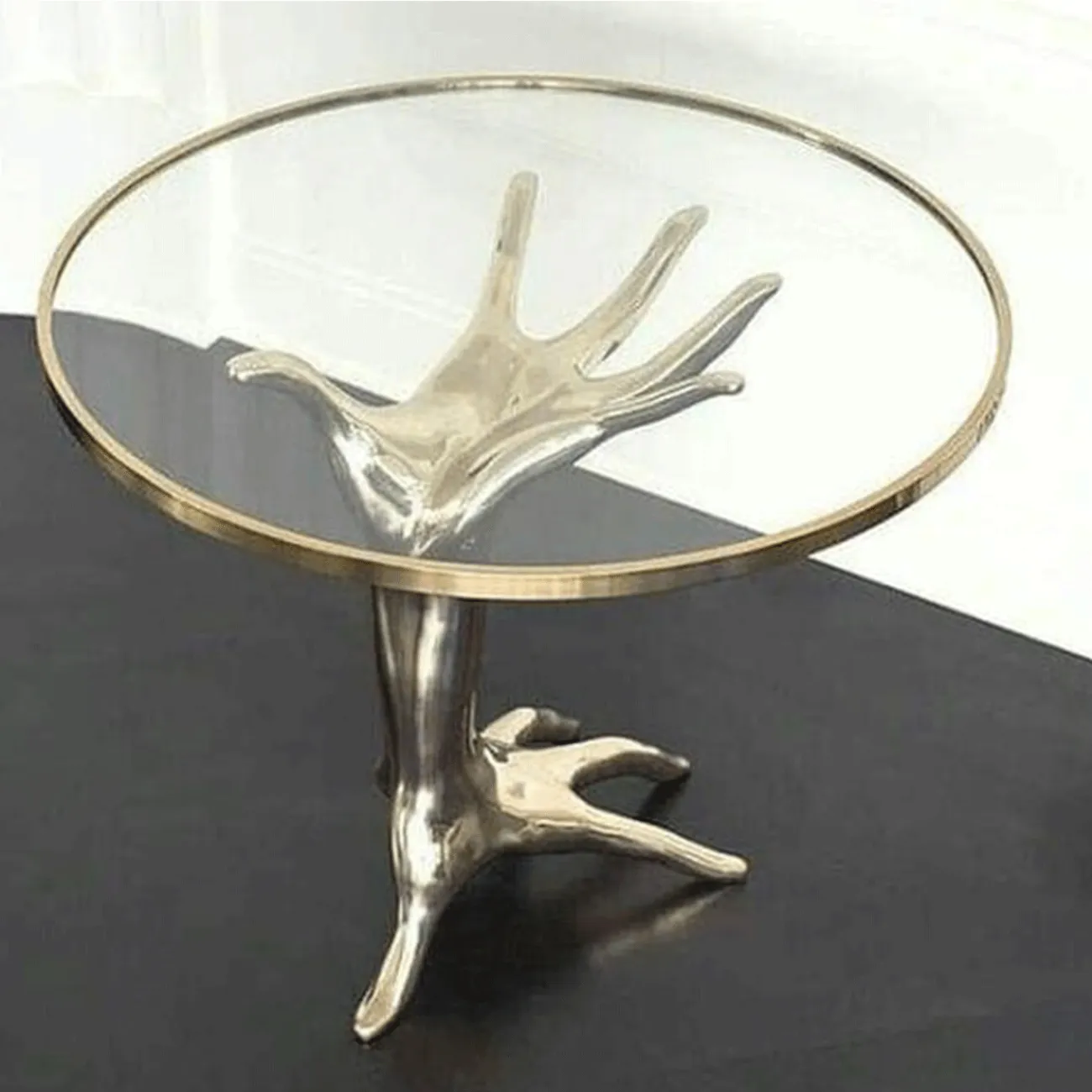 Дизайнерский журнальный столик "Ладонь" от Yanshe со столешницей из закалённого стекла JS38977-32