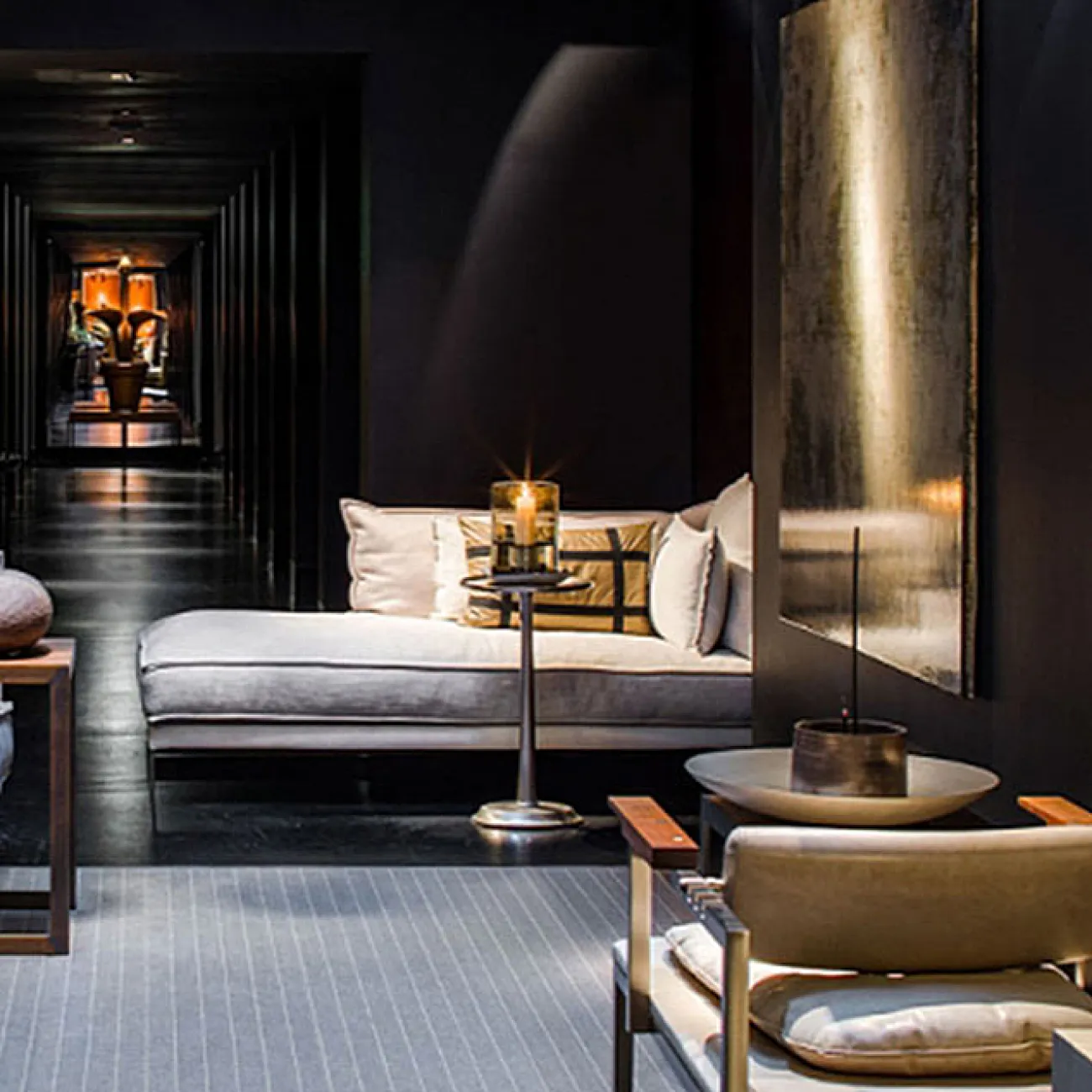 Удобный диван Yanshe из дерева и стали DV38979-32