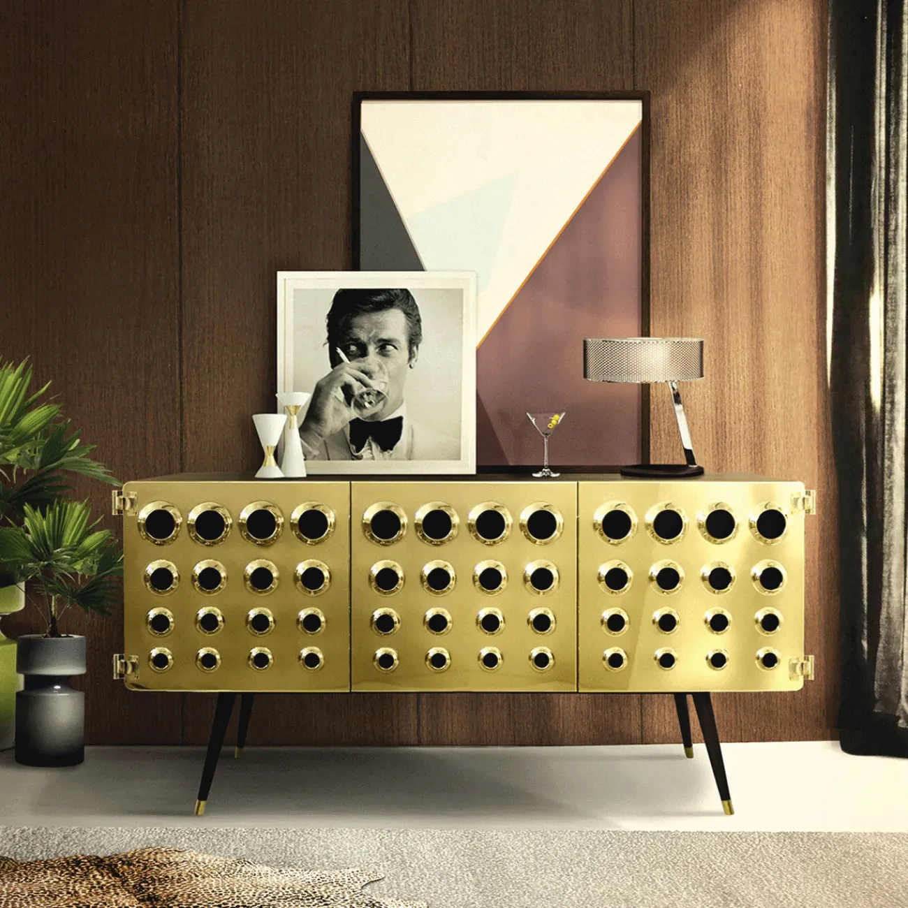 Оригинальный комод Yanshe из дерева и стали KD38980-32 Оригинальный комод Yanshe из дерева и стали KD38980-32