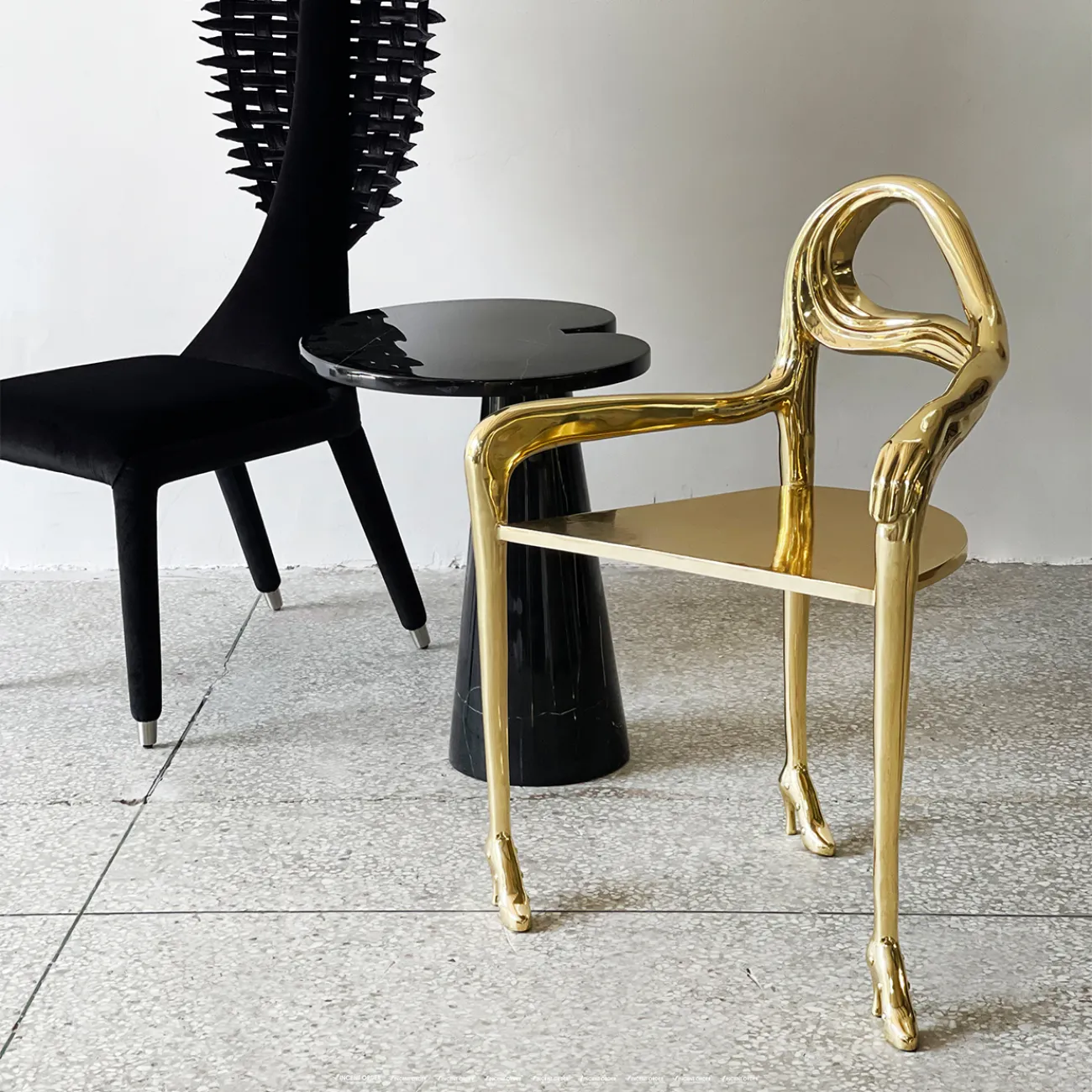 Дизайнерский стул "Туфельки" от Yanshe из латуни ST38988-32