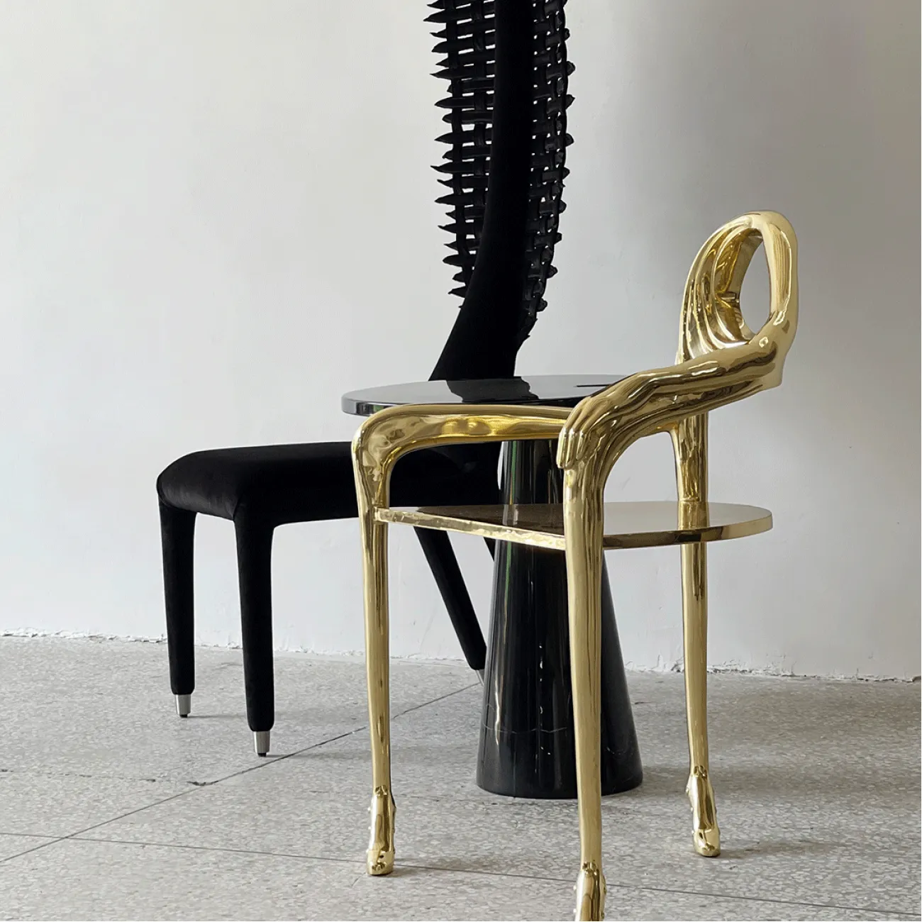 Дизайнерский стул "Туфельки" от Yanshe из латуни ST38988-32