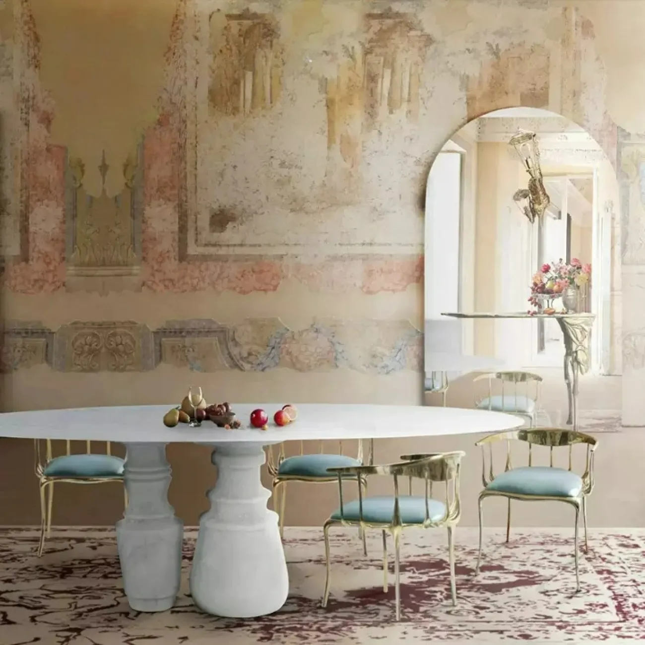 Роскошный обеденный стул  от Yanshe из латуни OS38996-32