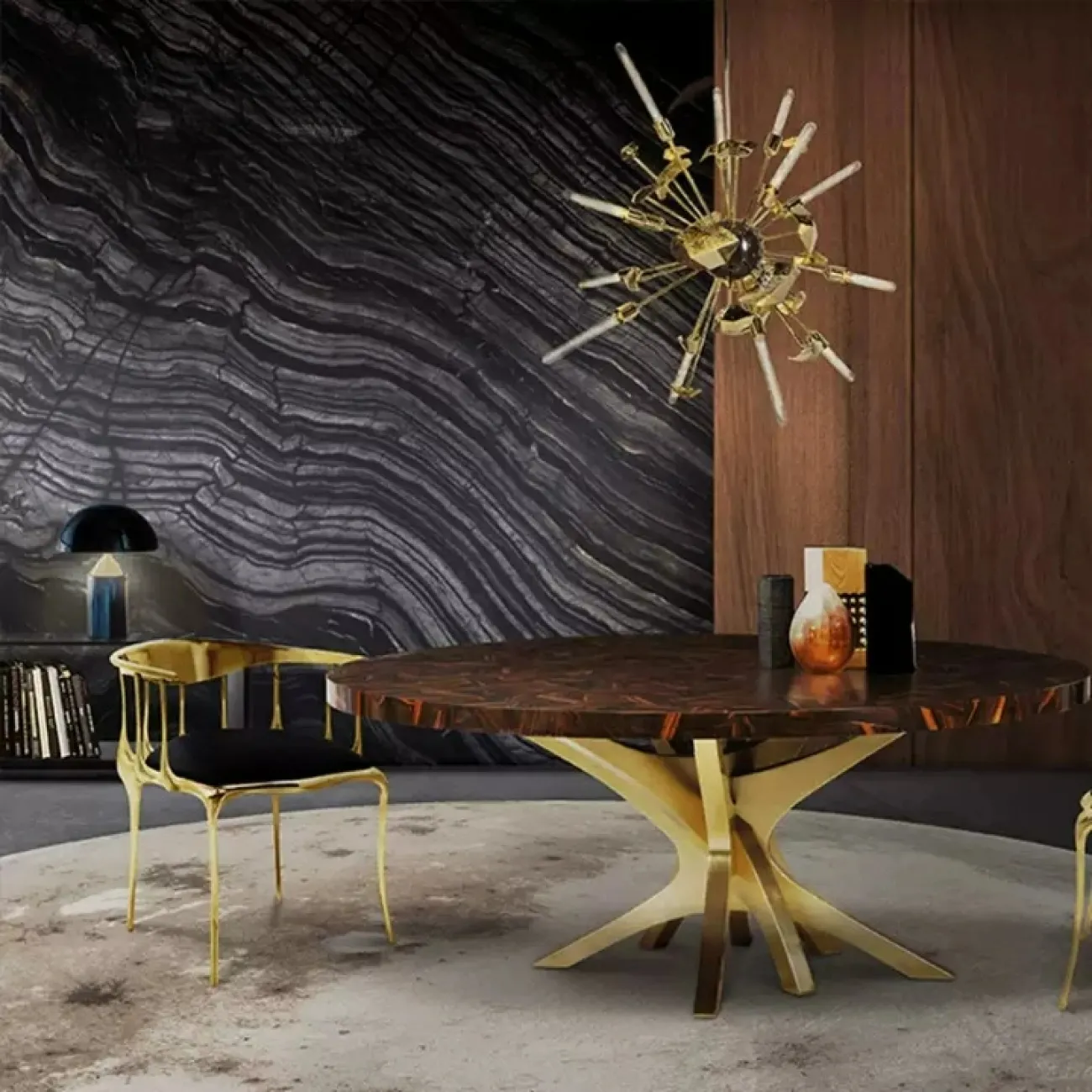 Роскошный обеденный стул  от Yanshe из латуни OS38996-32