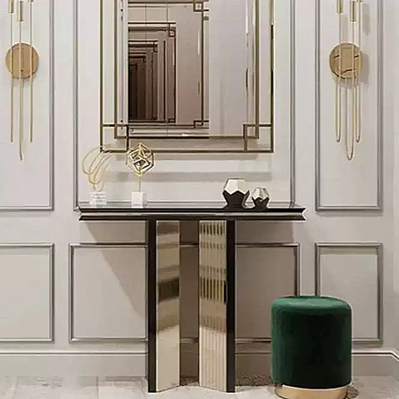 Роскошный пристенный столик от Yanshe со столешницей из мрамора PS39006-32