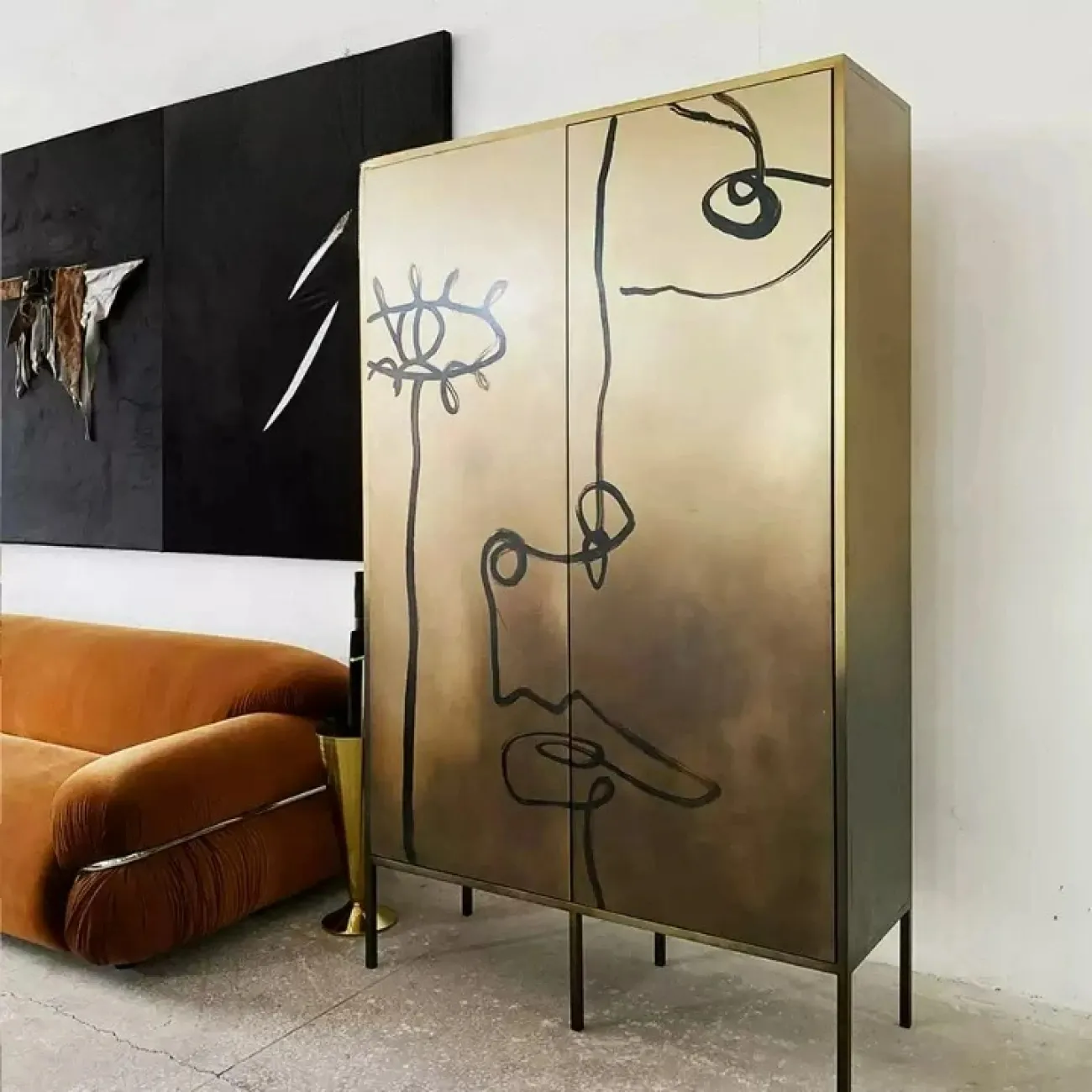 Ретро-шкаф от Yanshe из нержавеющей стали SH39007-32