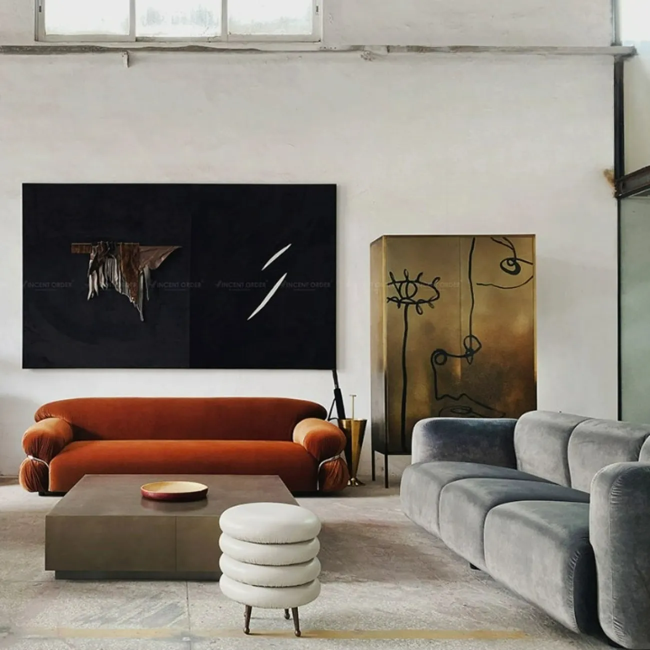 Ретро-шкаф от Yanshe из нержавеющей стали SH39007-32