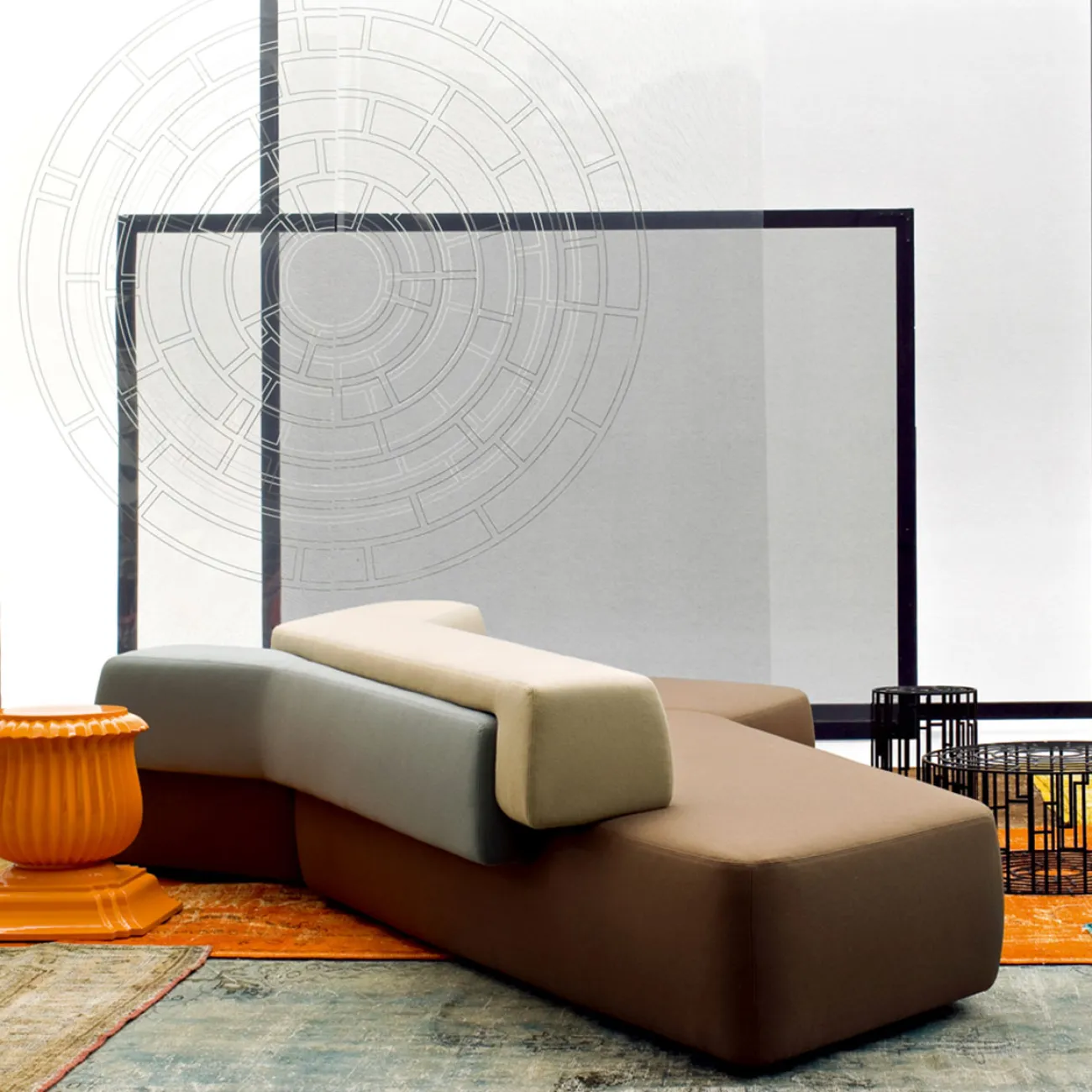 Комбинированный диван Yanshe от LaLume из дерева DV39014-32