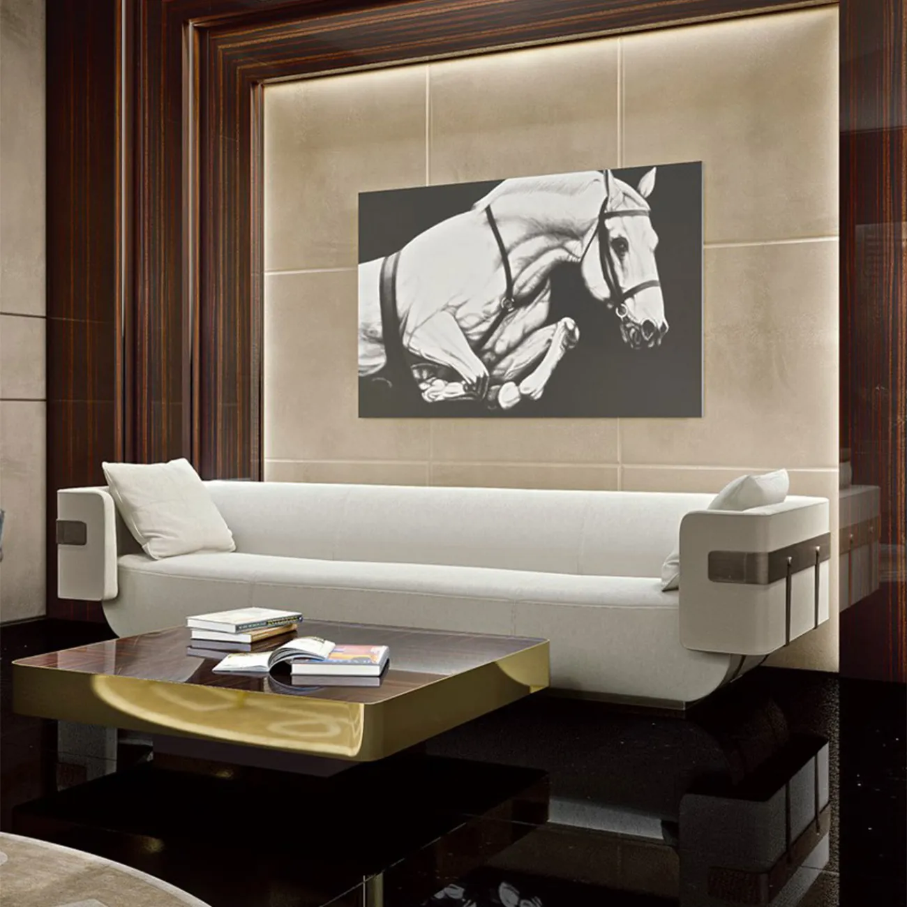 Стильный диван Yanshe от LaLume из дерева DV39016-32