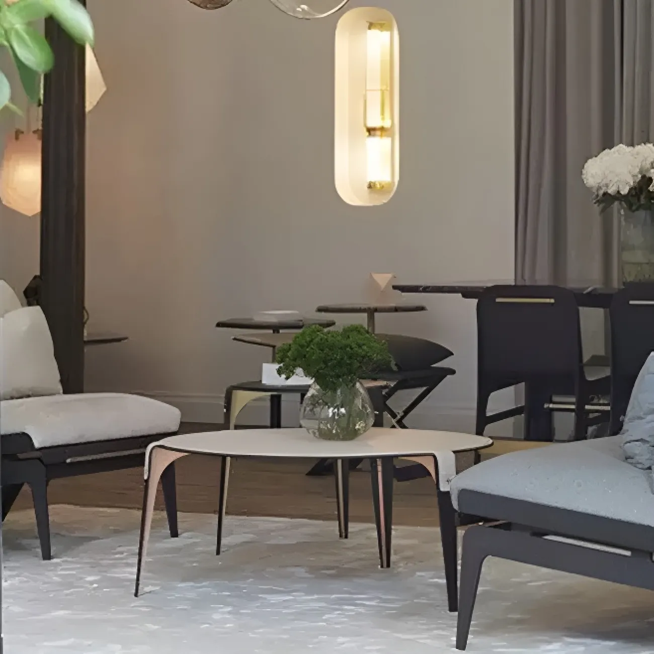 Оригинальный журнальный столик Yanshe с кожаной столешницей JS39017-32