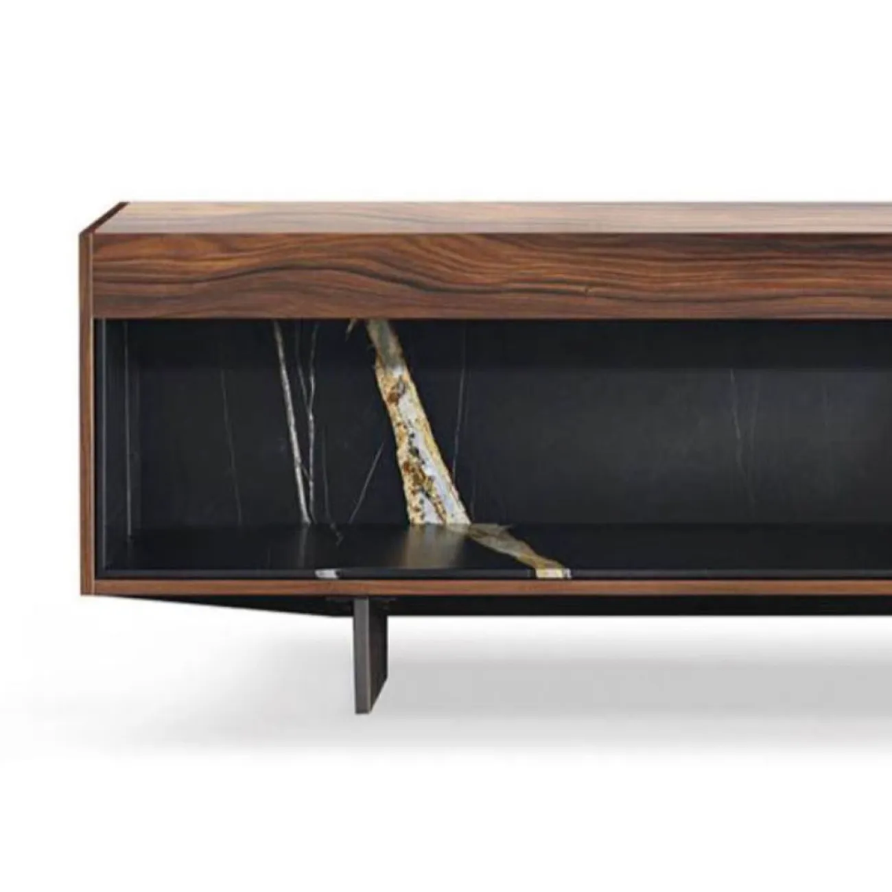 Современная тумба под телевизор Yanshe из чёрного ореха TB39021-32