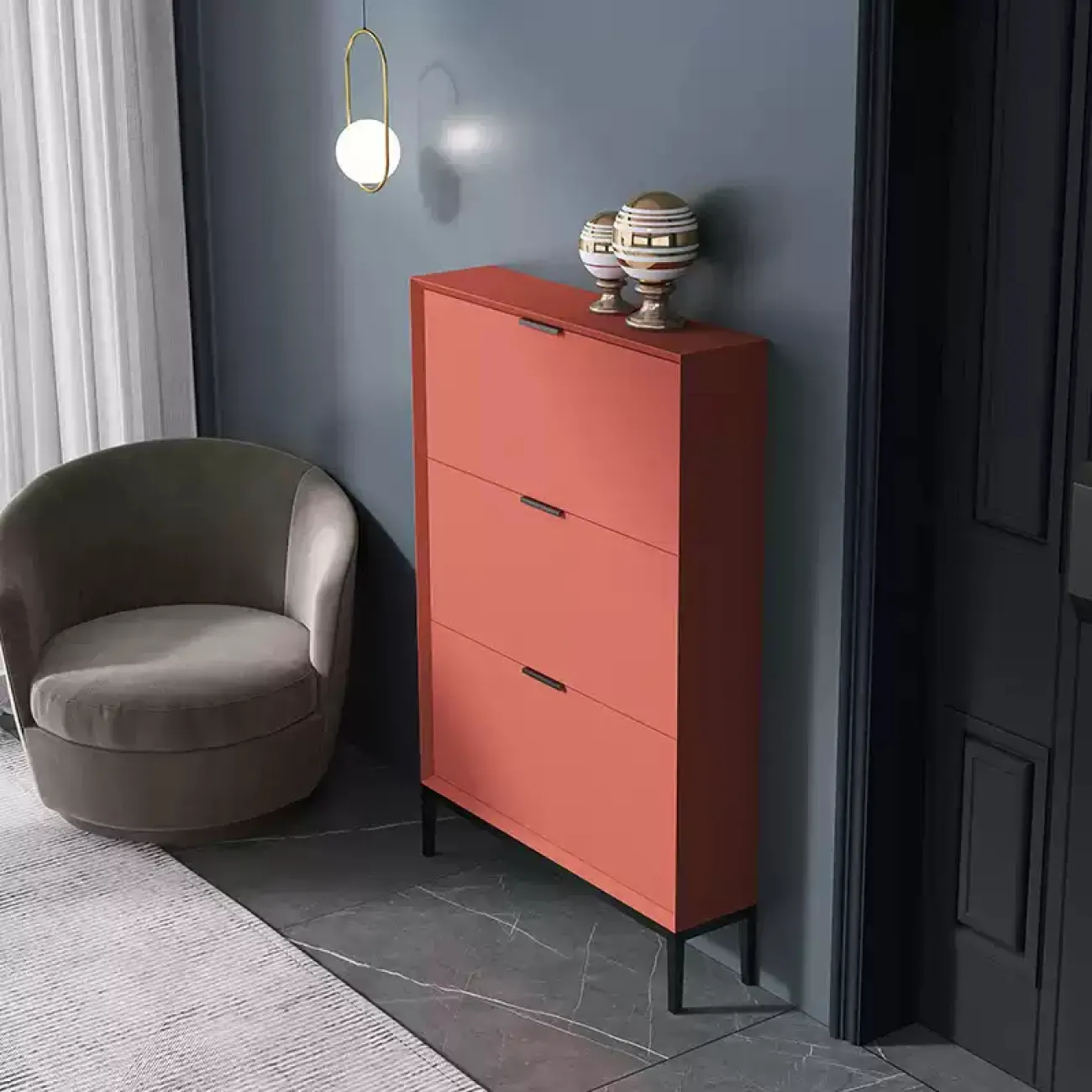 Удобный обувной шкаф Haotai от LaLume  из дерева OS39022-32