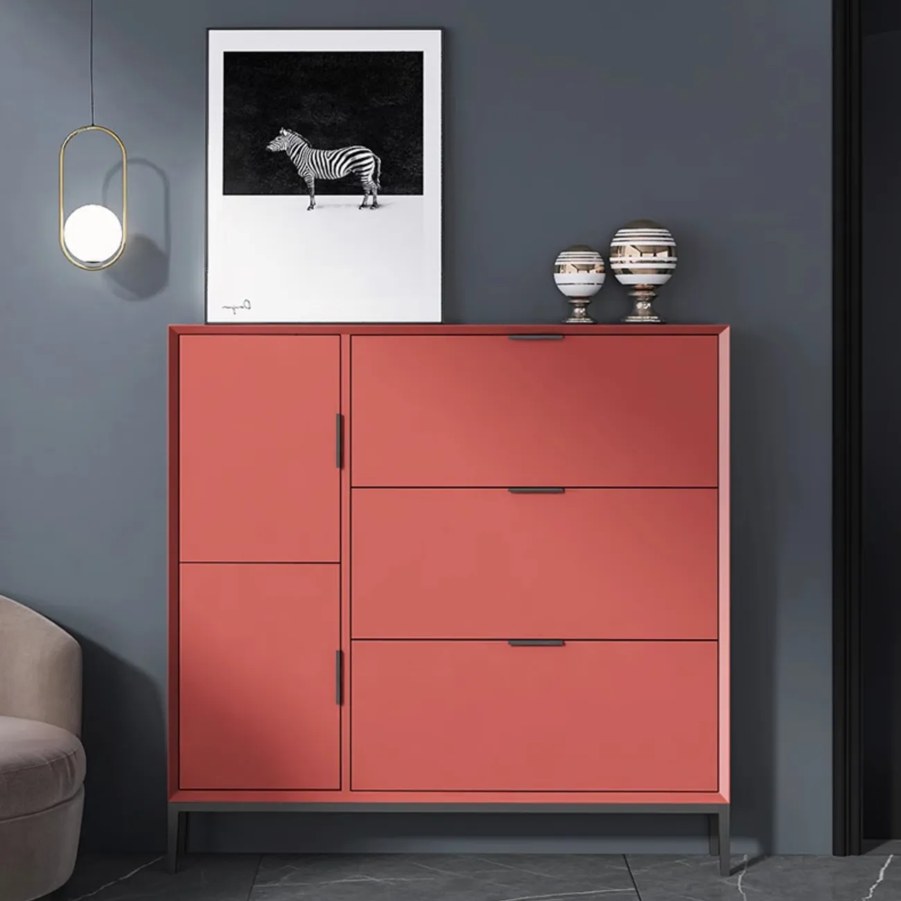 Удобный обувной шкаф Haotai от LaLume  из дерева OS39022-32