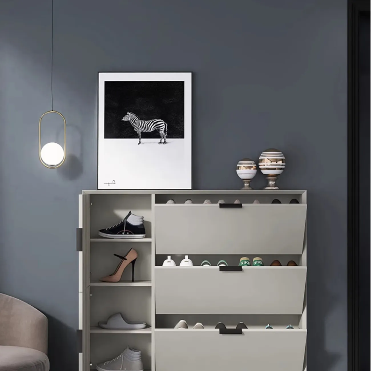 Удобный обувной шкаф Haotai от LaLume  из дерева OS39022-32