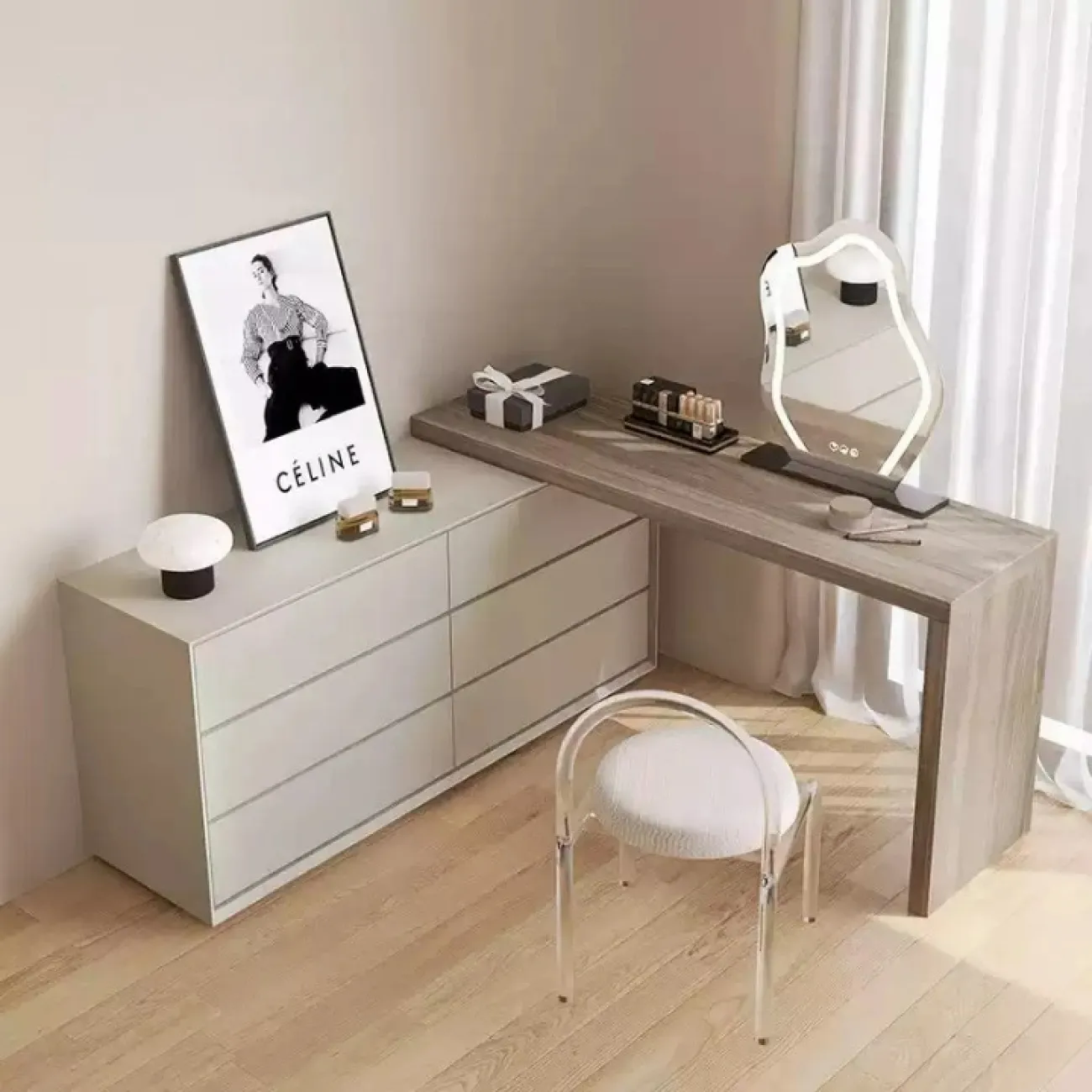 Мобильный туалетный столик Haotai из дерева TS39026-32