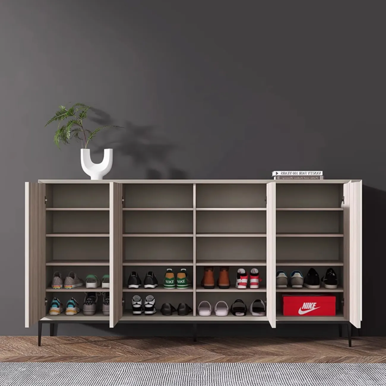 Удобный обувной шкаф Haotai от LaLume  из дерева OS39028-32