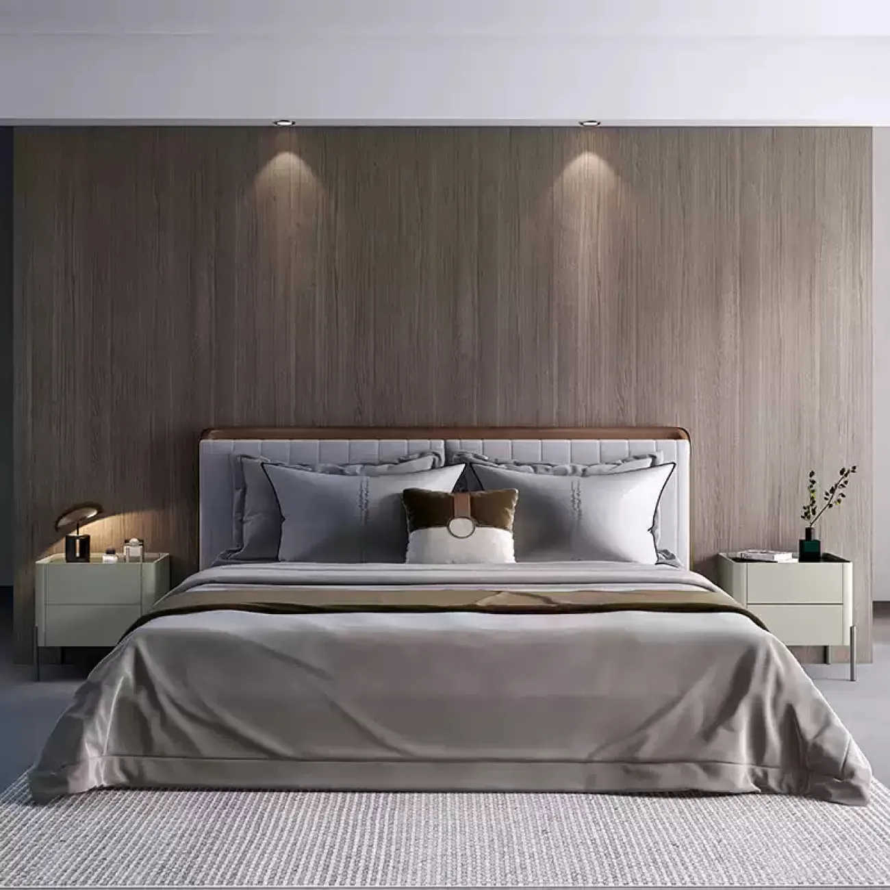 Изящная прикроватная тумба Haotai от LaLume со стеклянной столешницей TB39038-32