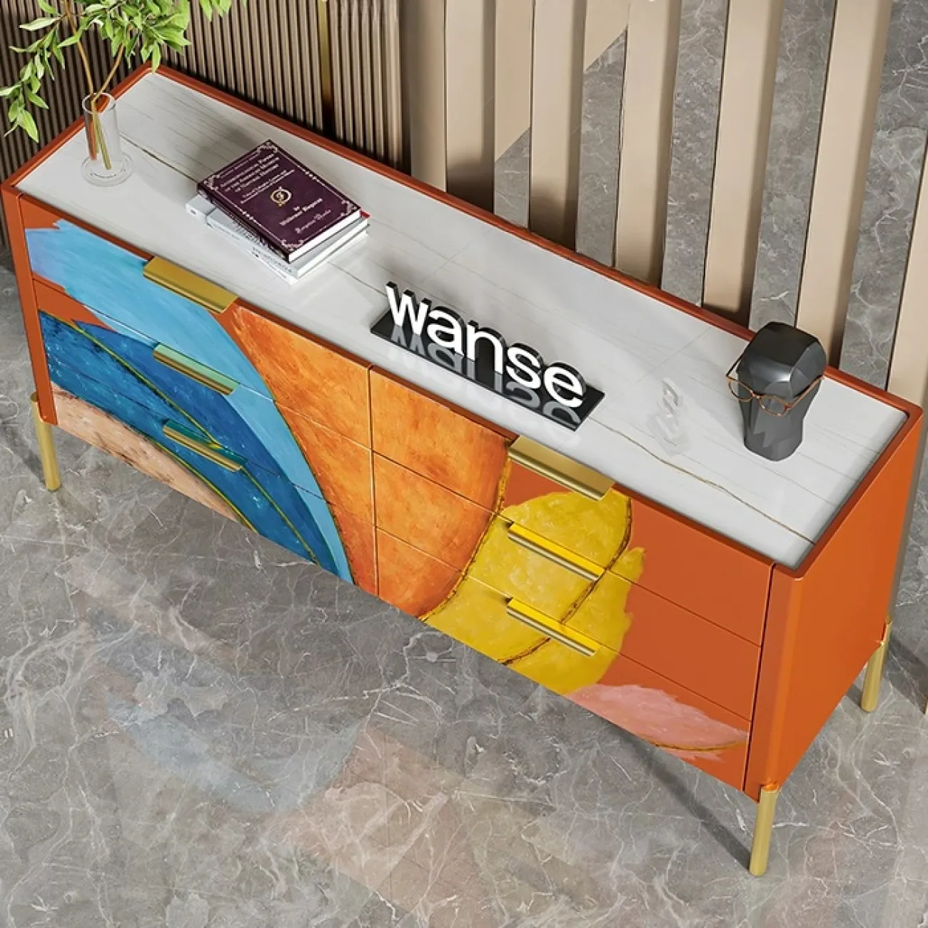 Художественный комод Wanse из дерева KD39039-32