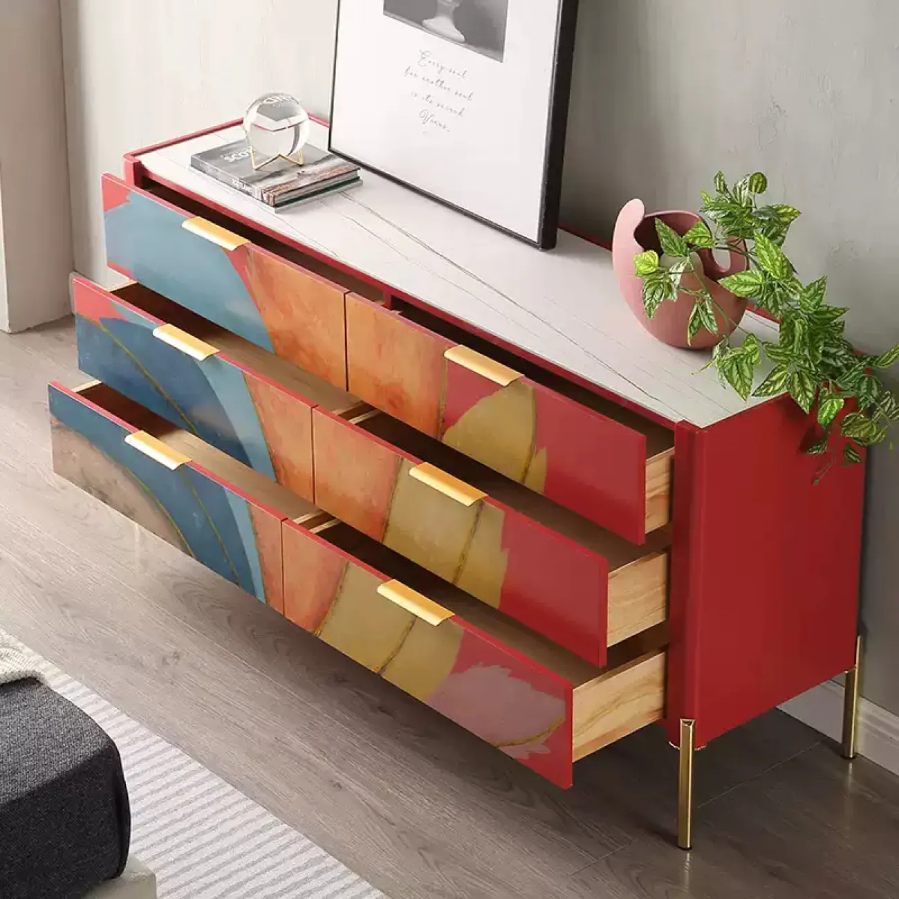 Художественный комод Wanse из дерева KD39039-32