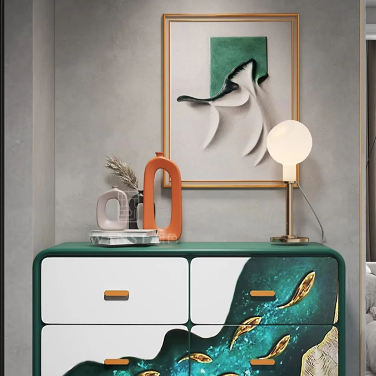 Дизайнерский комод Wanse с ручной росписью KD39042-32