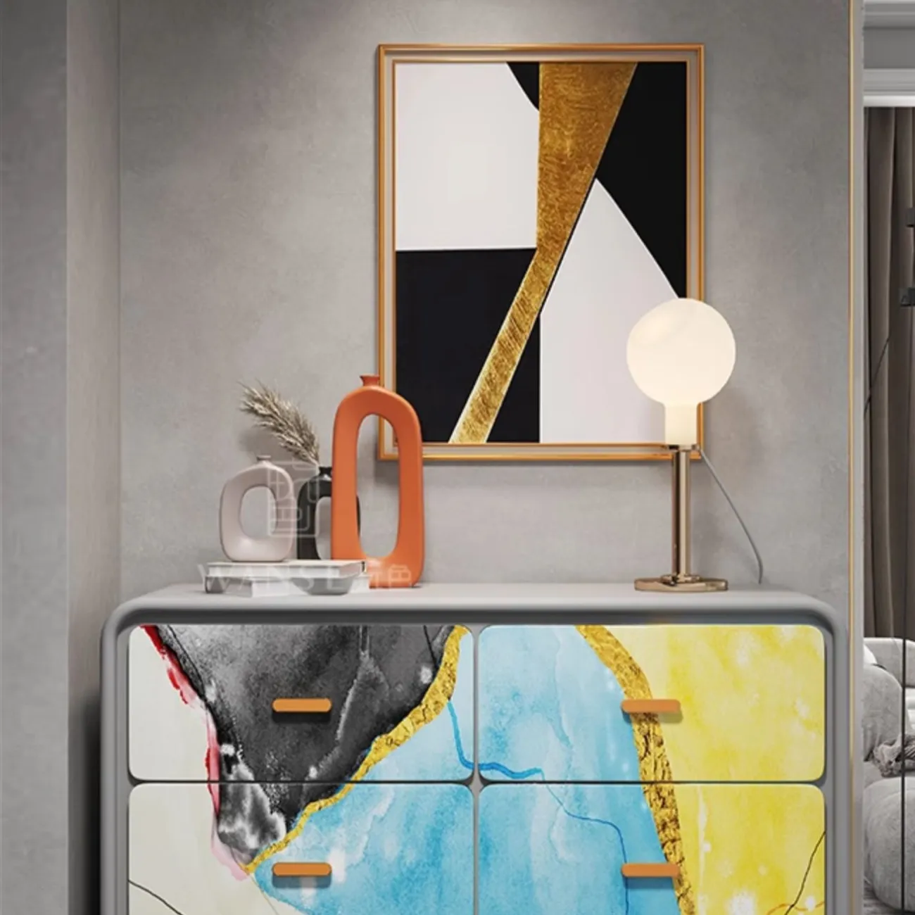 Дизайнерский комод Wanse с ручной росписью KD39042-32