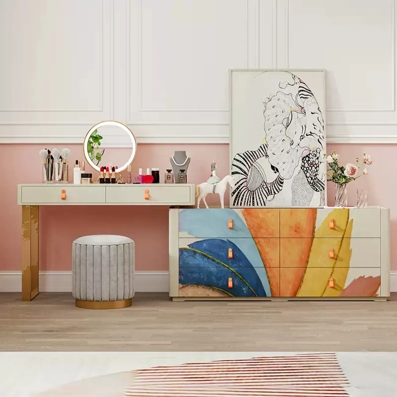 Роскошный столик для макияжа Wanse из дерева TS39045-32