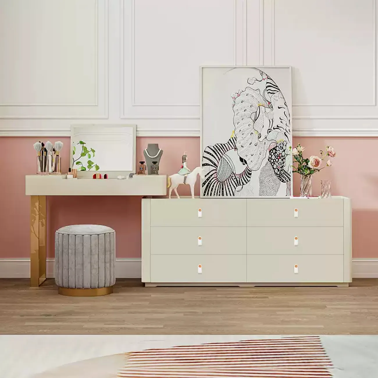 Роскошный столик для макияжа Wanse из дерева TS39045-32