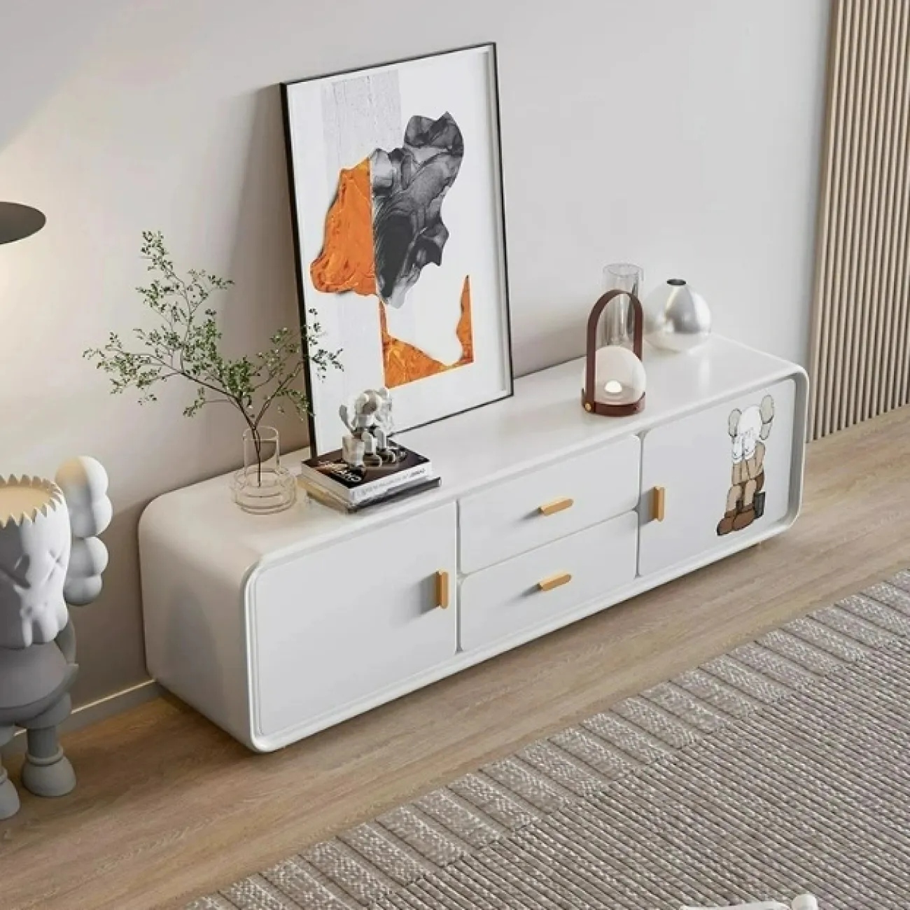 Дизайнерская тумба под телевизор "Клоун" Wanse из дерева TB39049-32