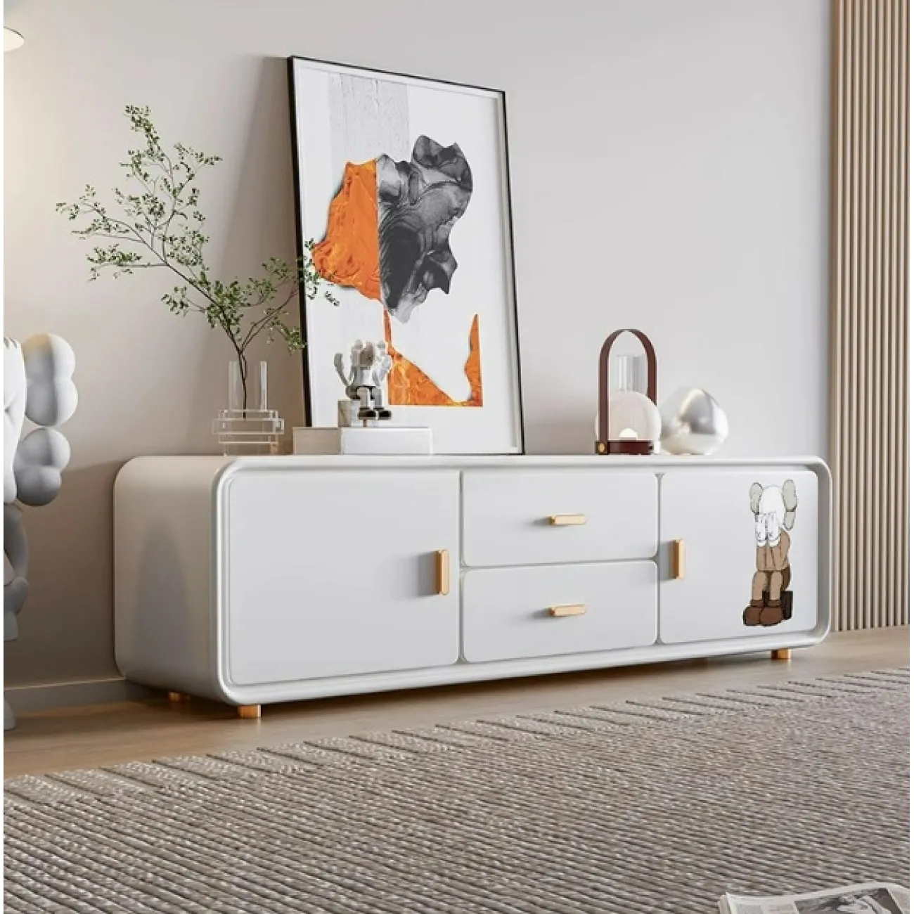 Дизайнерская тумба под телевизор "Клоун" Wanse из дерева TB39049-32