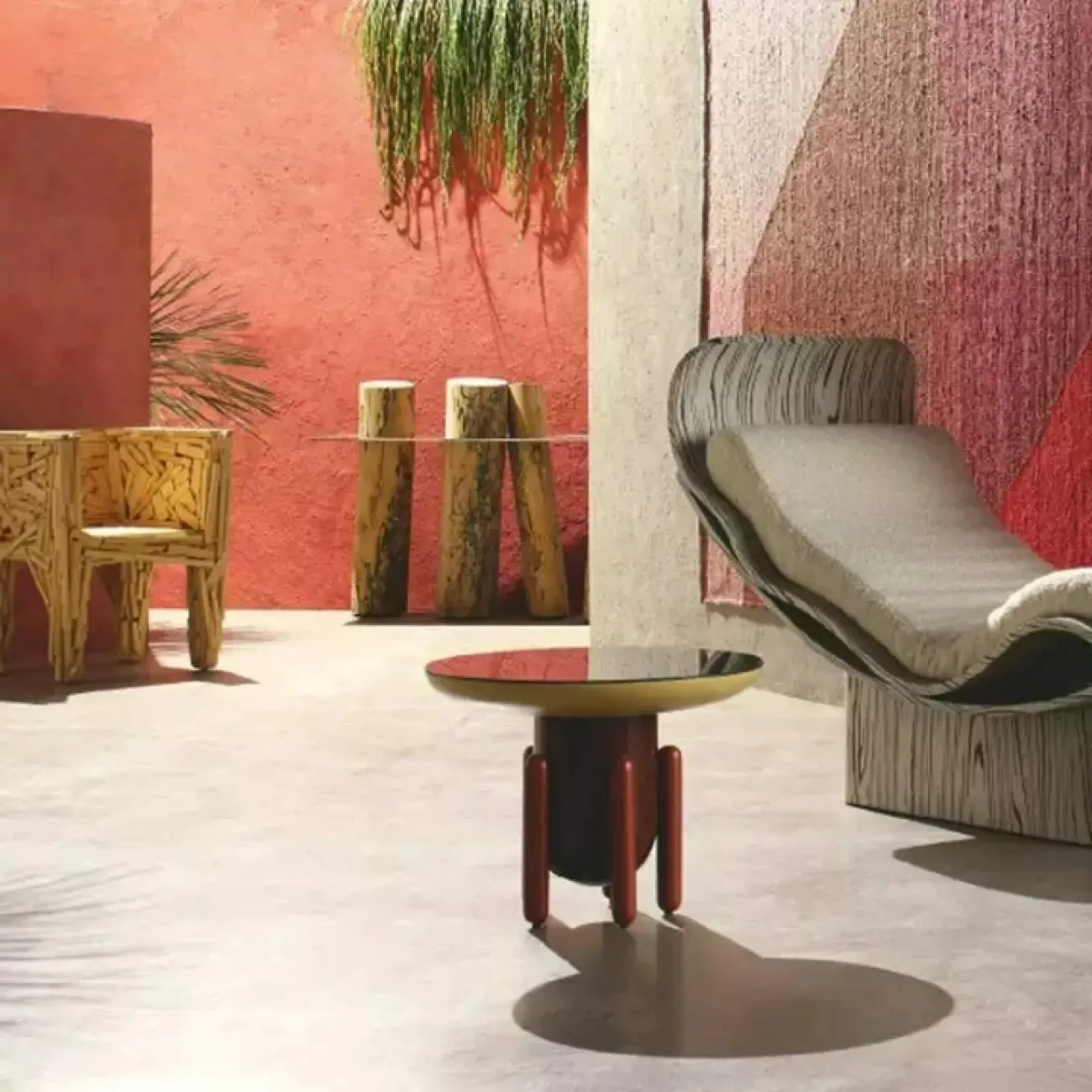 Необычный журнальный столик MSFN из стали и стекла JS39051-32