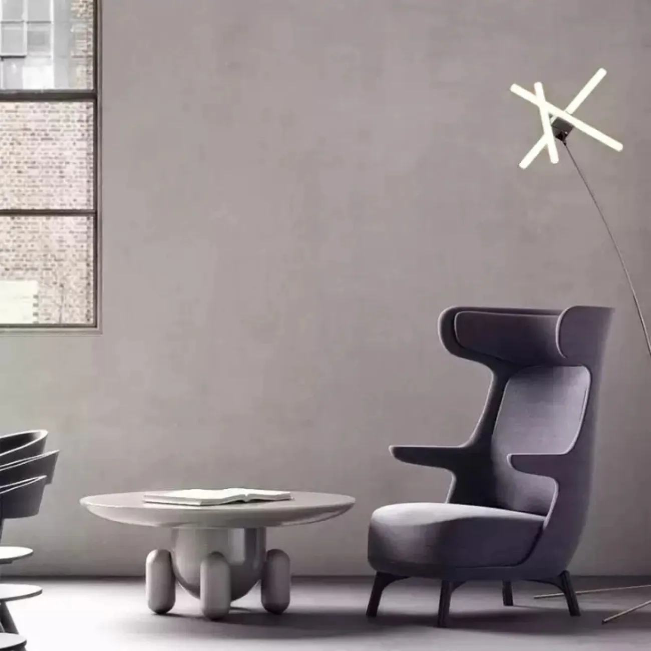 Необычный журнальный столик MSFN из стали и стекла JS39051-32