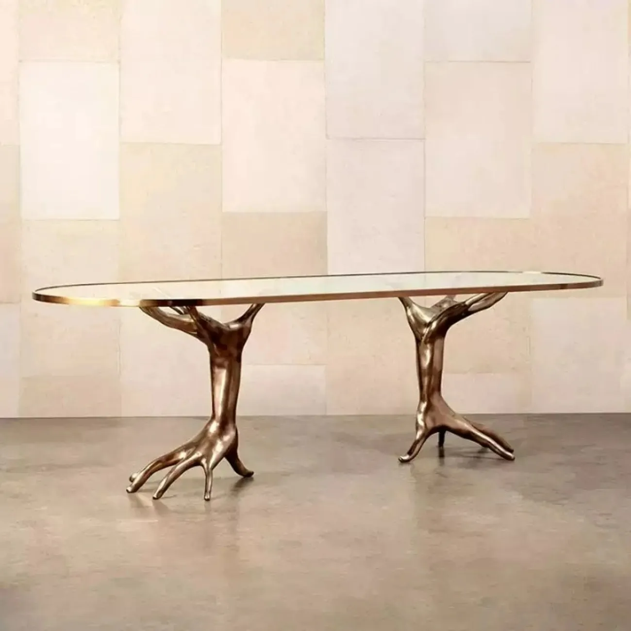 Дизайнерский журнальный столик "Ладонь" от MSFN со столешницей из закалённого стекла JS39063-32