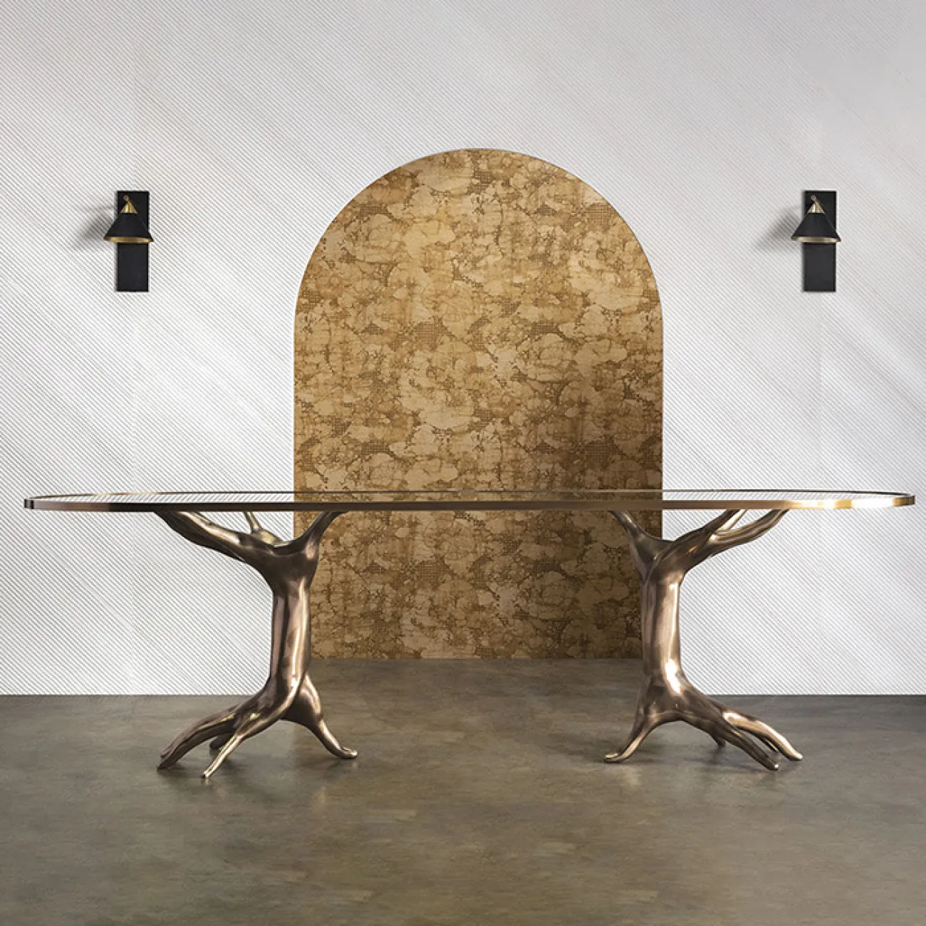 Дизайнерский журнальный столик "Ладонь" от MSFN со столешницей из закалённого стекла JS39063-32