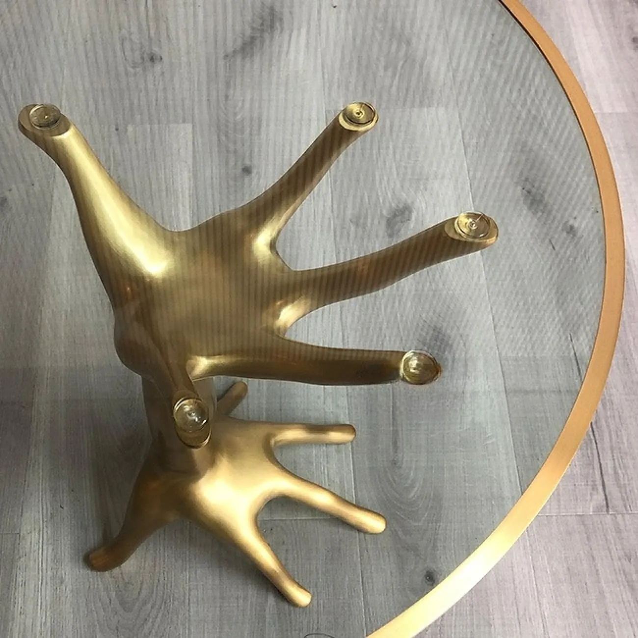 Дизайнерский журнальный столик "Ладонь" от MSFN со столешницей из закалённого стекла JS39063-32