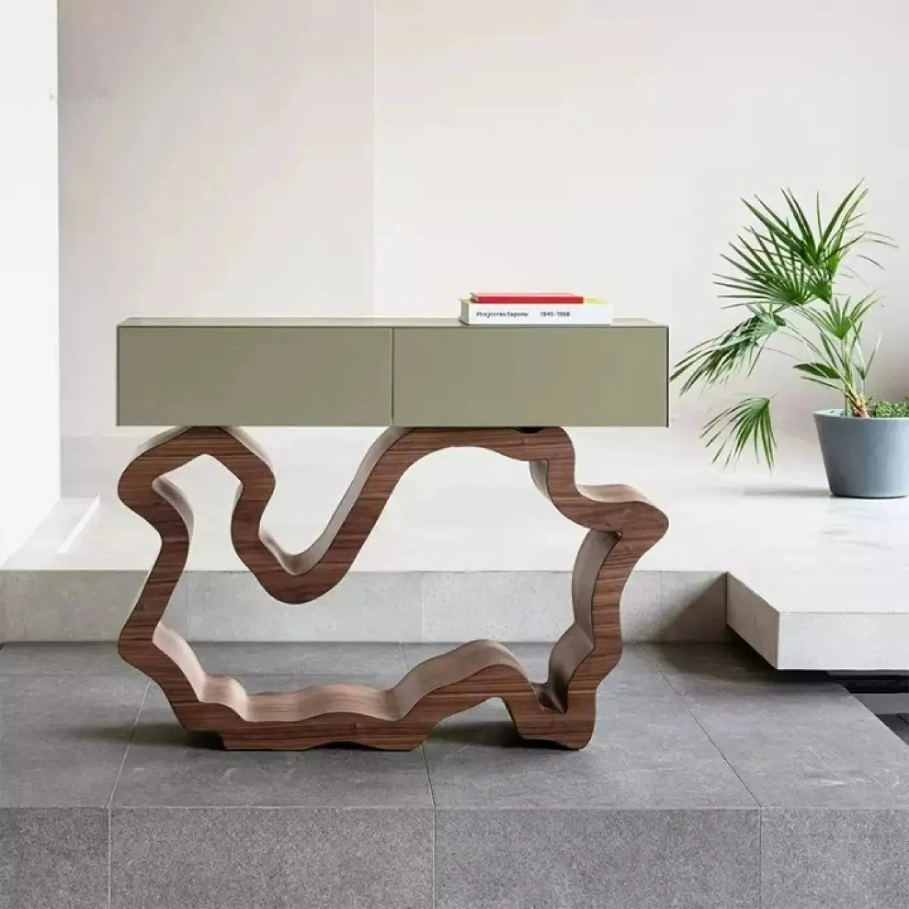 Элегантный пристенный столик от MSFN из дерева PS39065-32