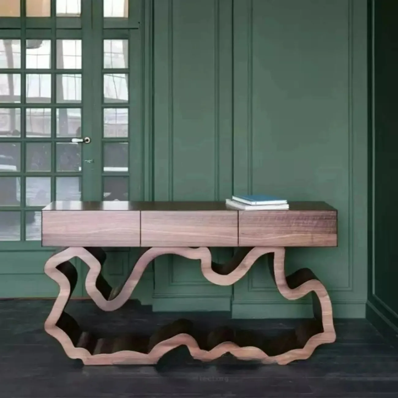 Элегантный пристенный столик от MSFN из дерева PS39065-32