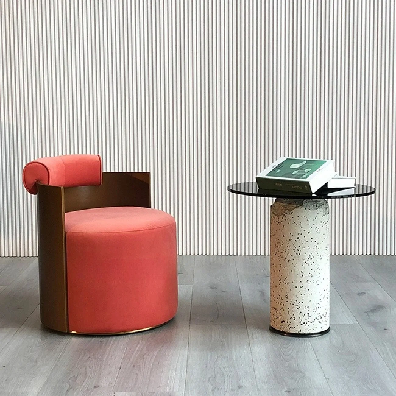 Стильное кресло MSFN от LaLume из металла и фланели KR39068-32 Стильное кресло MSFN от LaLume из металла и фланели KR39068-32