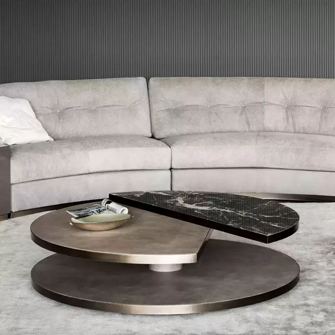 Оригинальный журнальный столик CJ Originality с мраморной столешницей JS39074-32